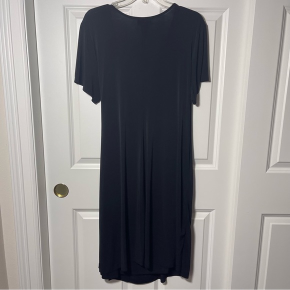Lane Bryant Faux Wrap Short Sleeve Dress Slinky V-Neck Pullover Cap Sleeve sz 18 - Picture 5 of 11